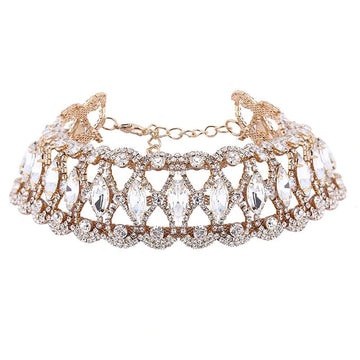 New Shiny Rhombus Crystal Bracelet Bangle for Women -  Popular Hollow Jewellery Rhinestone Bracelet